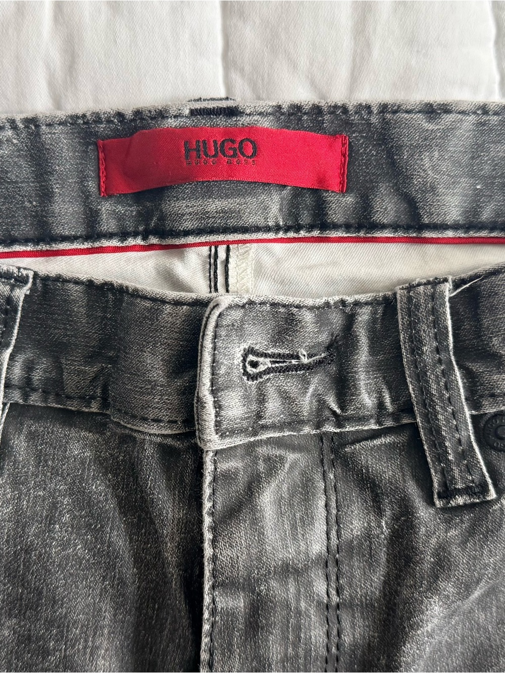 Hugo Boss Men's Acid Wash Black Washed Jeans